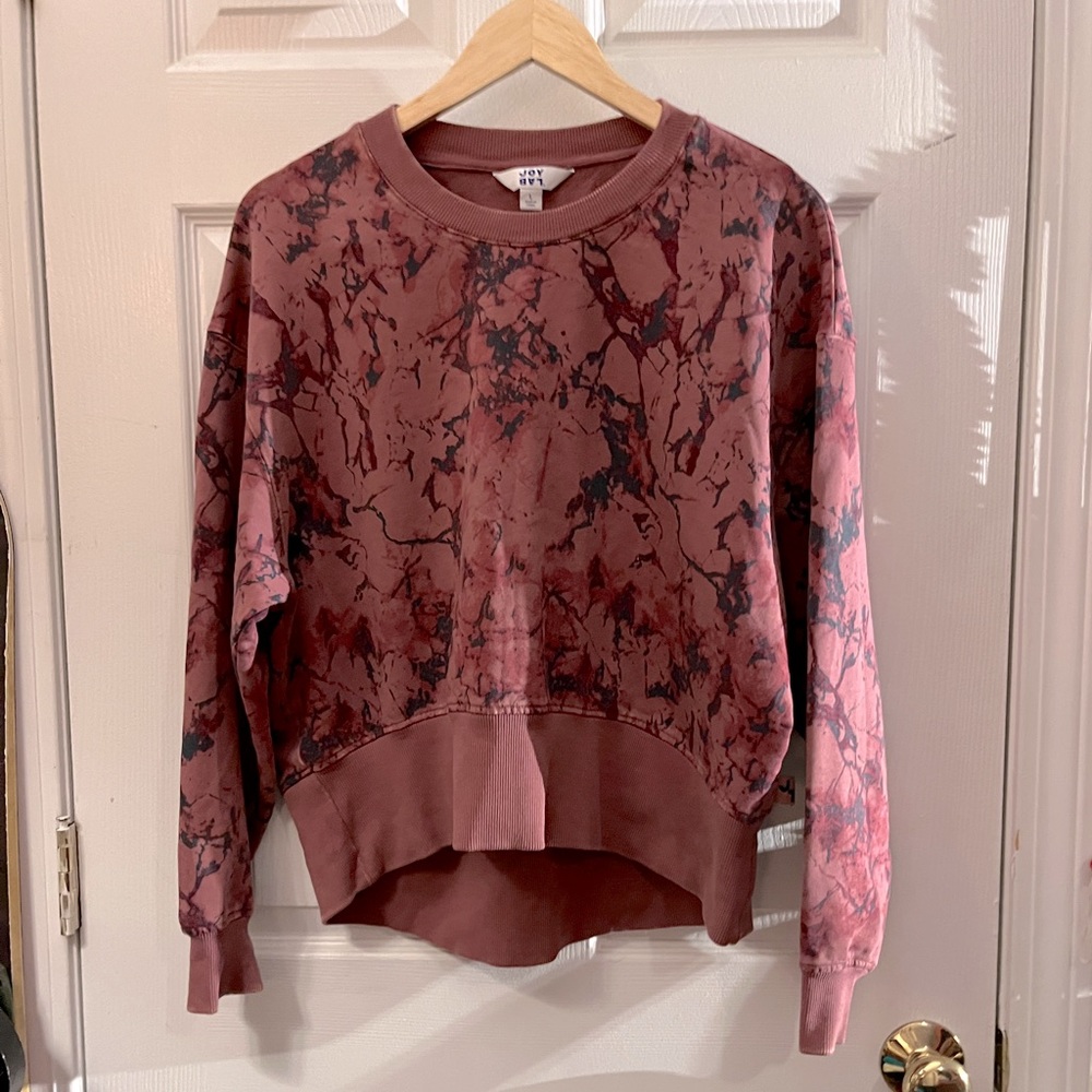3 for $25 ❤️ Joylab French Terry Acid Wash Crewneck Pullover Berry Marble size L